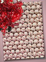 30" X 100' Baseballs Gift Wrap