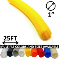 Electriduct 1" Split Wire Loom Tubing Polyethylene Flexible Conduit (1 Inch ID) - Yellow - 25 Feet
