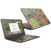 MightySkins Skin Compatible with HP Chromebook 11 G6 11.6" (2018) - Flower Wheels | Protective, Durable, and Unique Vinyl Decal wrap Cover | Easy to Apply, Remove, and Change Styles | Made in The USA
