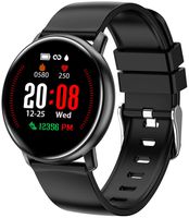 Smart Watch for Android iOS Phones, Sport Fitness Tracker Pedometer Watch with Heart Rate Monitor for Women Men and Kids, Sleep Monitor, Calorie Counter, IP68 Waterproof, Color Touch Screen, Black