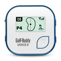 GolfBuddy Voice 2 Golf GPS/Rangefinder, White/Blue