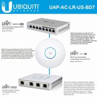 Ubiquiti UAP-AC-LR UniFi AC LR 802.11ac Dual-Radio Access Point with USG UniFi Security Gateway Router and US-8-60W UniFi Ethernet Switch