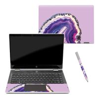 MightySkins Skin Compatible with Pavilion x360 14" (2018) - Purple Agate | Protective, Durable, and Unique Vinyl Decal wrap Cover | Easy to Apply, Remove, and Change Styles | Made in The USA