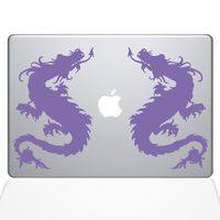 The Decal Guru Double Dragon MacBook Decal Vinyl Sticker - 15" MacBook Pro (2015 & Older) - Lavender (1055-MAC-15P-LAV)
