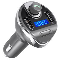 Criacr Bluetooth FM Transmitter for Car, Wireless FM Transmitter Radio Adapter Car Kit, Universal Car Charger with Dual USB Charging Ports, Hands Free Calling for All Smartphones.(Grey)