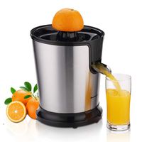 Homeleader Citrus Juicer, Stainless Steel Juice Squeezer, Electric Orange Juicer with Two Cones, Powerful Motor for Grapefruits, Orange and Lemon, Black