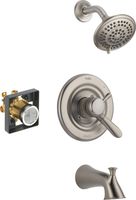 Delta Faucet Lahara 17 Series Dual-Function Tub and Shower Trim Kit with 5-Spray Touch-Clean Shower Head, Stainless T17438-SS (Valve Included)