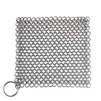 Cast Iron Cleaner, Durable 316L Stainless Steel Chainmail Scrubber, Anti-Rust Chain Cleaner for All Types of Skillet Griddles, Cast Iron Pans, Grills & Dutch Ovens