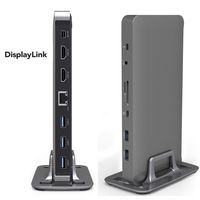 Universal Docking Station - Mydours Triple Monitor Laptop Dock Compatible with Mac OS, Chromebook and Windows Laptops (4K HDMI,Mini DisplayPort,Gigabit Ethernet,SD Reader Port,Audio,USB-C,5USB3.0)