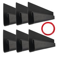 J Channel Cable Raceway - 70.8" Computer Desk Cable Organizer - JCCR-04 Desk Cable Management System with Mounting Tape - Wood Grain 6 Count Cord Covers for Office, Home, Kitchen (11.8" Each, Black)