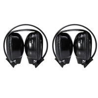 Two Pack of Two Channel Folding Universal Headphone for Car Radio Audio DVD Listening Headsets Universal Rear Entertainment System Infrared Earphones