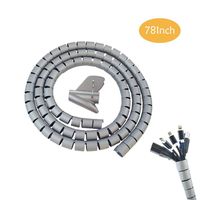 78Inch Cable Sleeve, 0.8" Diameter Flexible Cord Bundler Wire Organizer, Wrap Cable Management System for PC TV Computer Cinema, Sliver