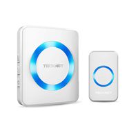 Wireless Doorbell, TeckNet Plug-in Cordless Door Chime Kit With 1000ft Range,33 Chimes, 4 Level Volume, No Batteries Required for Receiver (White)