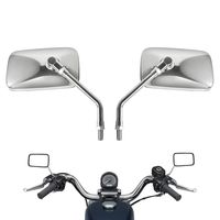 10 mm Chrome Motorcycle Universal Handlebar Rear view Side Mirrors For Harley KTM Aprilia Honda Kawasaki Suzuki Cruiser Scooter