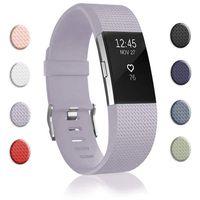 Bands Replacement Compatible for Fitbit Charge 2, Adjustable Wrist Accessories Sport Wristbands for Women&Men (Lavender-D, Small)