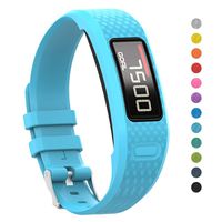 iBREK for Garmin Vivofit 1/2 Bands,Adjustable Watch Bands Replacement with Buckle for Women Men Small Large (No Tracker)-S/Light Blue