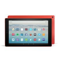 Certified Refurbished Fire HD 10 Tablet (32GB, Punch Red, with Special Offers) + Show Mode Charging Dock (Previous Generation - 7th)