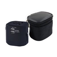 Travel Smart Worldwide Adapter - Universal International Travel Adapter Wall AC Power Plug Adapter Wall Charger with Dual USB Charging Ports for Europe, UK, USA, AU (Black)