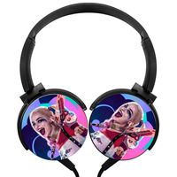Portable Headset Harl-ey Qu-inn Stereo Headphones Wired Soft Over-Ear Earphones
