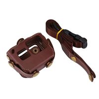Tbest Camera Bag Case Cover Pouch,Sports PU Leather Camera Frame Mount Housing Case Cover Protector with Adjustable Strap for Go Pro Hero 6/5 (Coffee)