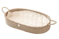 Baby Changing Basket with Luxury & Unique Soft Linen Diaper Changing Pad. Handwoven Seagrass Baby Basket. Stylish Alternative to The Ordinary Changing Table. by BEBE BASK
