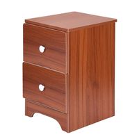 Mosunx Imported Smart Stylish Design Nightstand with Double Drawer, Slim Bedside Table Large Countertops Assemble Storage Cabinet Bedroom Bedside Locker (Ancient Sandalwood, 12x12.5x18inch)