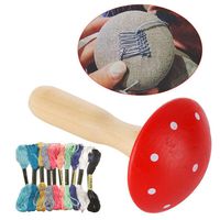 JUSTDOLIFE Darning Supplies Kit Cute Wood Darning Mushroom Darning Needle Sewing Thread Darning Egg