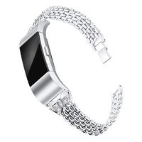Crystal Metal Bands Compatible with Fitbit Charge 2 Smart Watch,Stainless Steel Strap Wristbands Jewelry Bracelets Replacement Accessory for Women Girls