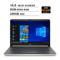 2019 Premium HP 14 Inch Laptop (AMD Ryzen 3 3200U 2.6GHz up to 3.5GHz, AMD Radeon Vega 3 Graphics, 8GB DDR4 RAM, 256GB SSD, WiFi, Bluetooth, HDMI, Windows 10 Home S) (Natural Silver) (Renewed)