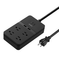 ORICO FPC-4A2U-US-BK 4 Outlets Surge Protector with 2 USB Charging Ports, 5' Long Power Cord for Home, Office, Hotel, Nightstand and Dresser