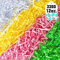 330g (12 oz.) Easter Grass Recyclable Paper Shred (Pink, Yellow and Green) Easter Theme Party Decoration for Easter Basket Grass Filler/Stuffers