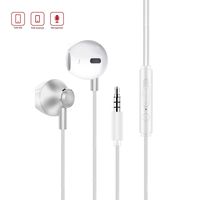 Wired Earbuds Senhomtog in-Ear Earbud Headphones Noise isolating&Powerful Bass Metal Earbuds with Microphone Lightweight Sport Earphones Compatible with I Phone Android and More 3.5 mm Devices(White)