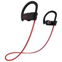 Bluetooth Headphones w/ Mic Wireless Noise Cancelling Earphones, Ezone IPX7 Waterproof HD Stereo Sweatproof Earbuds for Gym Running Workout 8 Hour Battery Headphones (Red)