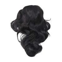 SOURBAN Women Heat Resistant Long Curly Hair Wig Party Cosplay Costume Wigs,Black