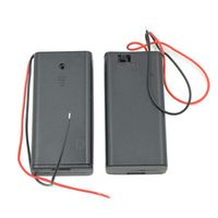 Hxchen 2 x 1.5V AA Battery Holder with Switch, 2 x 1.5V AA Battery Holder Case with Wire Leads and ON/Off Switch - (2 Pcs)