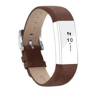 POY Replacement Bands Compatible for Fitbit Alta and Fitbit Alta HR, Genuine Leather Wristbands, Coffee