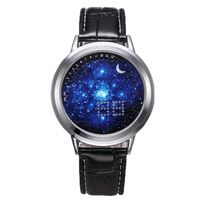 Fanala Men Women LED Luminous Quartz Alloy Dial Leather Strap Couple Wrist Watch Smart Watches