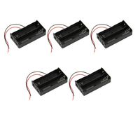 Karcy 2-Slots Wired Battery Spring Clip Battery Holder Case Box for 2 x 18650 3.7 V Batteries 5Pcs (2 Cell)