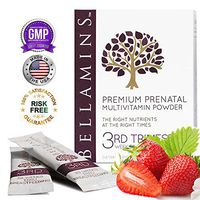Prenatal Vitamins for 3rd Trimester, Labor & Breastfeeding | Berry Lemonade Drink Mix | 30 Day Supply | Bellamins | with Red Raspberry Leaf, Probiotics and Body Ready Folic Acid (Methyl Folate)