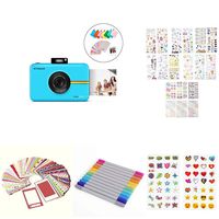 Polaroid SNAP Touch 2.0 Portable Digital Photo Camera Blue with 2x3ʺ Premium Photo Paper 20-Pack, Neoprene Pouch, Zink Paper Unique Colorful Stickers & Photo Album Accessories
