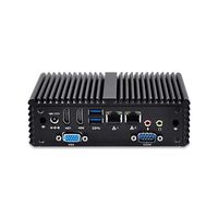 Barebone Fanless Mini Pc with Intel Celeron N3160,Quad Core,Up to 2.24 Ghz,AES-NI 2 LAN,3 Display,1 Com,6 USB,Support Windows Linux 24/7