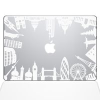 The Decal Guru Around The World Monuments Decal Vinyl Sticker, 13" MacBook Pro (2015 & Older Models), White (1385-MAC-13P-W)