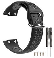 Veczom Band for Forerunner 35 Smart Watch Bands,Silicone Breathable Replacement Band Strap Compatible with Garmin Forerunner 35 GPS Running Smartwatch with Screwdriver Accessories (Black Grey)