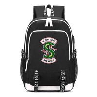 Unisex Riverdale Backpack Student School Book Bag Laptop Backpack Daypack Bookbag with USB Charging Port