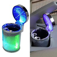 LUYANhapy9 Car Interior Accessories, Car Blue LED Light Indicator Ashtray Smokeless Cylinder Bin Holder Car Decoration Gift