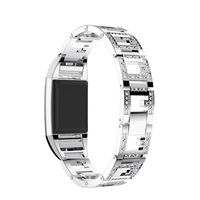 for Fitbit Charge 2 Bands, Forthery Replacement Metal Adjustable Bracelet Bands for Fitbit Charge 2 Smart Watch (Silver)