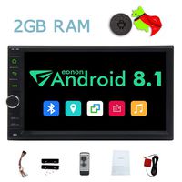 Android 8.1 Car Multimedia Player for Universal Double Din 7 Inch Capacitive Touch Screen 2GB+16GB Support WiFi 3G 4G OBD2 1080P Screen Mirror USB TF AUX AM FM RDS GPS Bluetooth Rear Camera Input(not