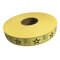 2000 Yellow Star Single Roll Consecutively Numbered Raffle Tickets