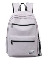 H HIKKER-LINK Solid Color Laptop Backpack College School Bag Bookbag Large Gray