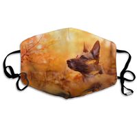 Hateone Unisex Unique Mouth Mask - Cool Dog Autumn Leaves Polyester Anti-dust Masks - Fashion Washed Reusable Face Mask for Outdoor Cycling